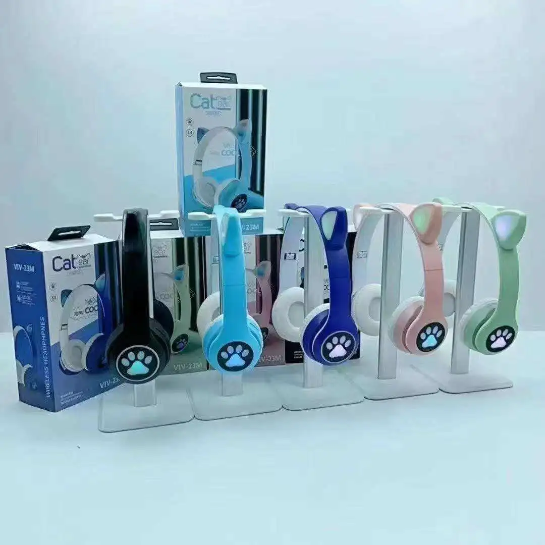 P47 Kabellose Bluetooth Kopfhörer Mit Süßen Katzenohren_voghion.com