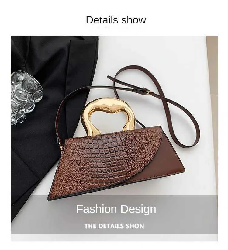 Solid Alligator Pattern Shoulder Bag For Women Designer Style_voghion.com
