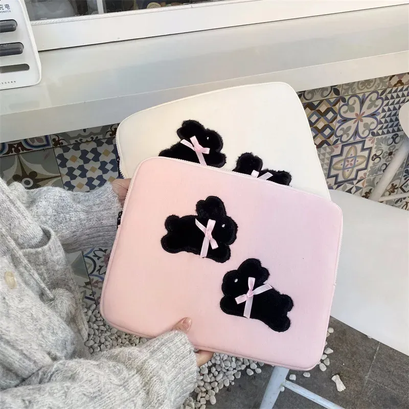 Cute Rabbit Computer Bag Suitable for iPad 9.7-11 inch bookHP 13.3141515.616 Inch Laptop Bags Protective Case 240907_voghion.com