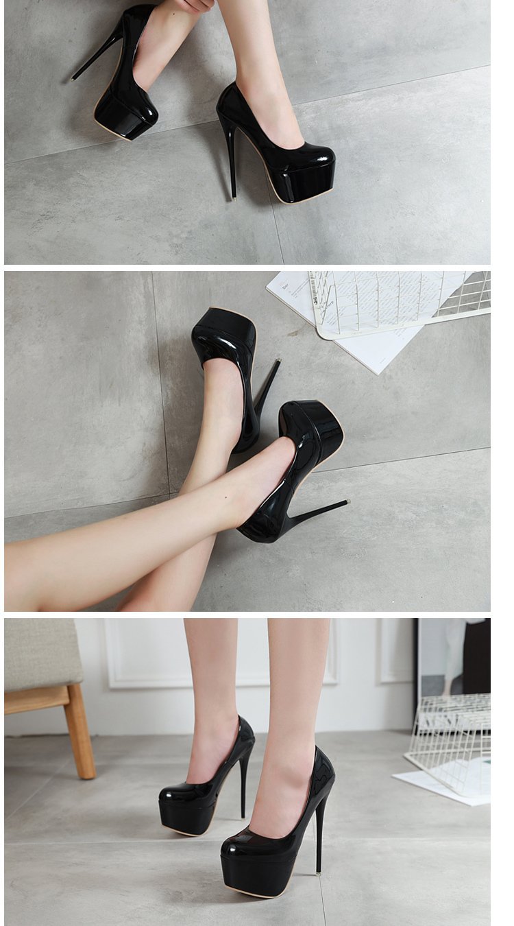 Große Damenschuhe, Super Color Blocking Sexy Slim High Heels, Wasserdichtes Plateau 35-42_voghion.com