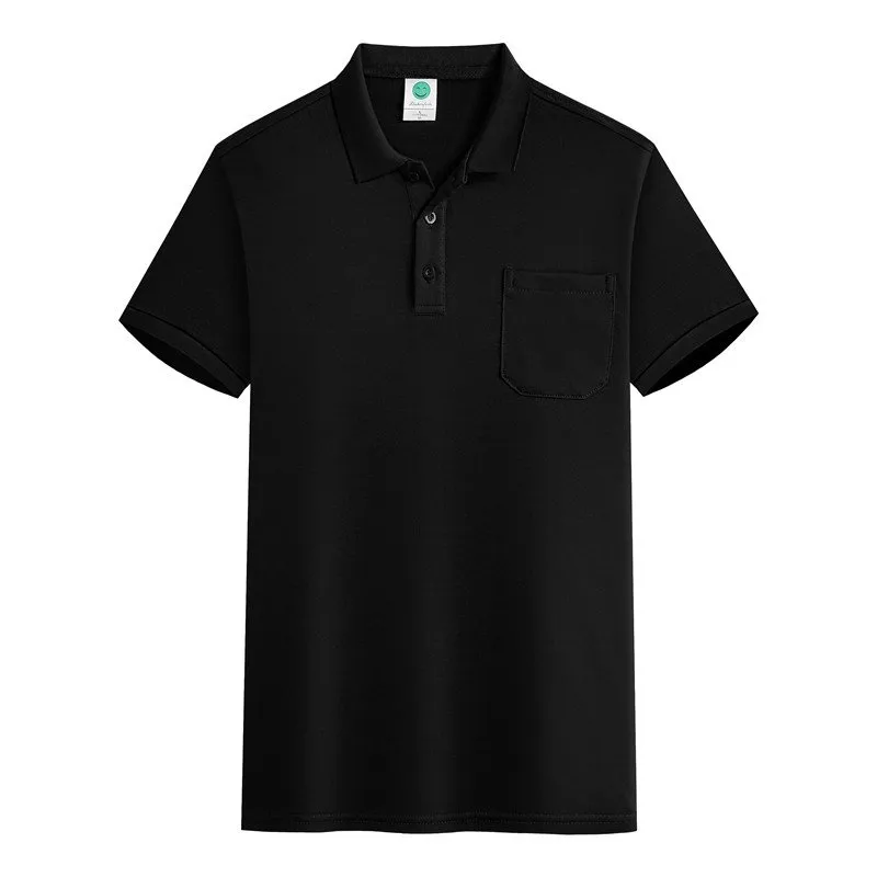 summer Busin Casual Slim Polos With Pocket For Women and Men Solid Breathable Chic Female And Males Short Polo Shirts_voghion.com