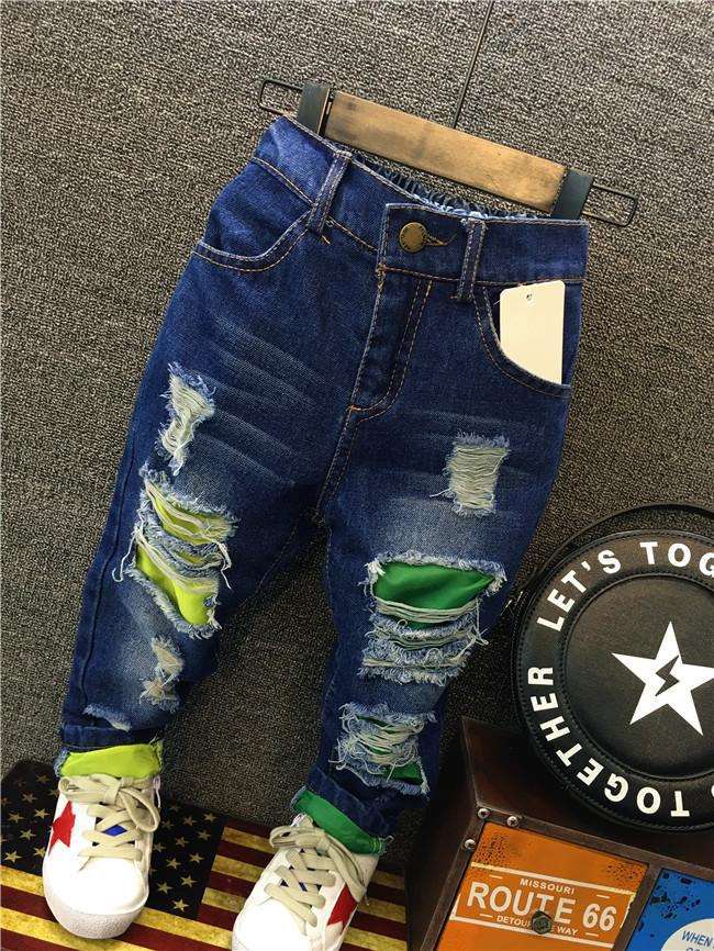 Mother&Kids Boys' jeans ripped kids' pants_voghion.com