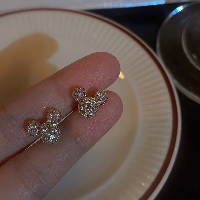 Boucles d'oreilles en forme de petite souris pour femmes, exquises, assorties avec tout, Design de Niche, Super Flash, mignonnes