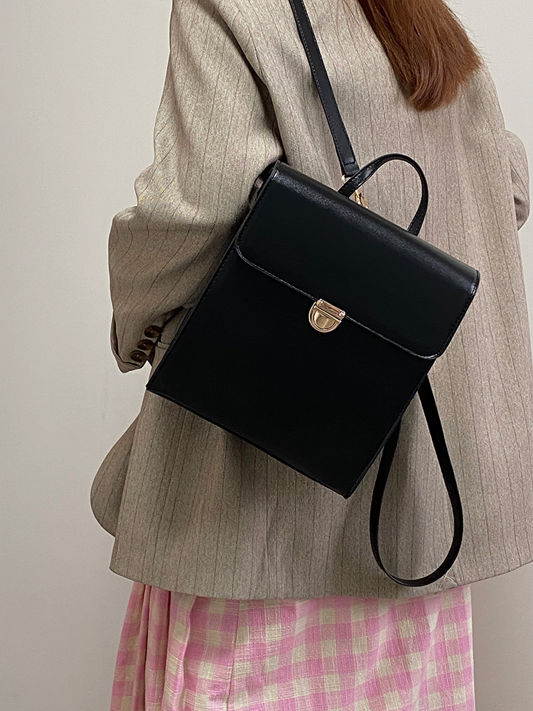 Borsa a doppia spalla, zaino JK, nicchia, nero, college femminile semplice stile giapponese, nero versatile_voghion.com