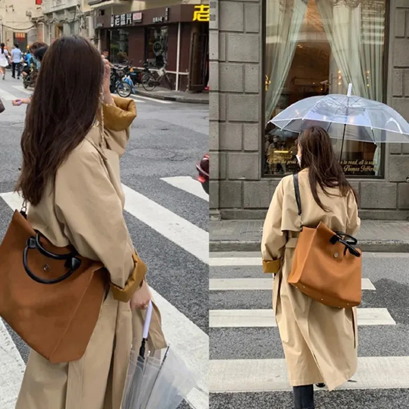 Borsa da donna in pelle opaca vintage, grande capacità, borse a tracolla, borse a tracolla da donna, borsa da viaggio casual grande marrone_voghion.com