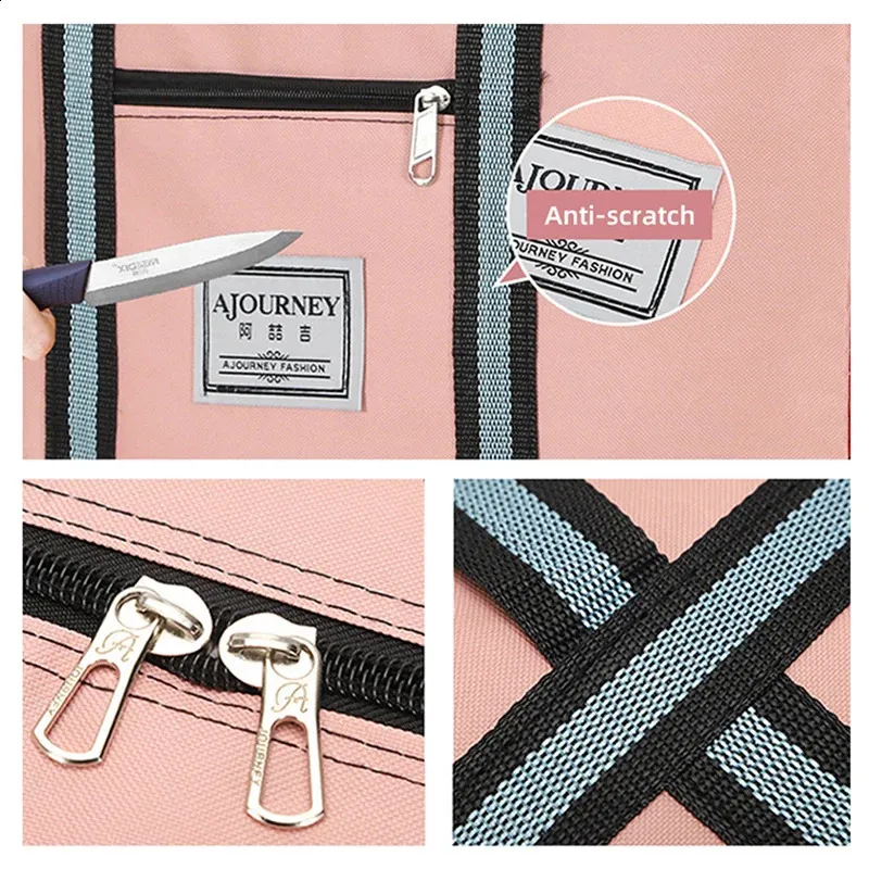 Faltbare Lage Taschen mit Großen Wasserdicht Erweiterbar Lages Pack Handtasche Unisex Universal Reisetasche auf Rädern XM133_voghion.com