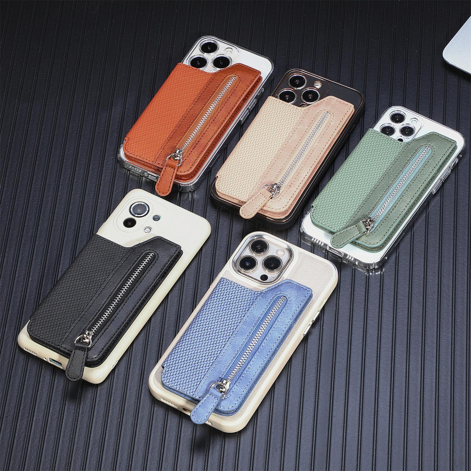Mobile Phone Card Bag, Card Sleeve, Left And Right Flap, Multi-insert Card Holder, Mobile Phone Bag, Creative Personality, Back Sticker Card Bag_voghion.com