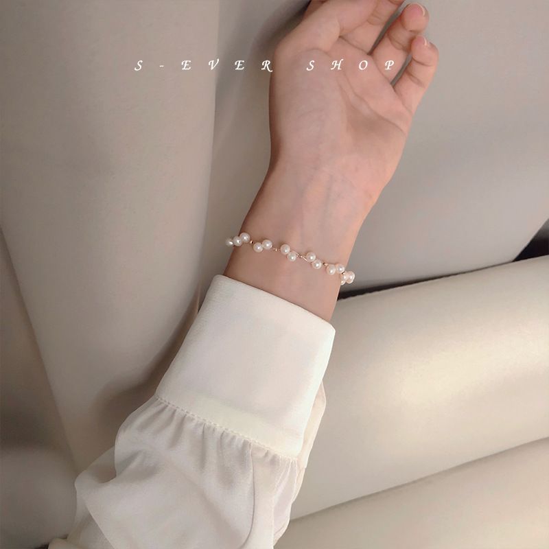 Natural Freshwater With Niche Design, Color Preserving Electroplated Bracelet, Hand Woven Fancy Pearl Bracelet_voghion.com