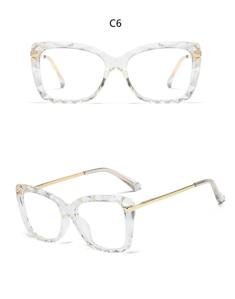 Sunglasses Female Reading Magnifying Glasses Transparent Square Frame Brand Designer Computer Anti-fatigue Presbyopia_voghion.com