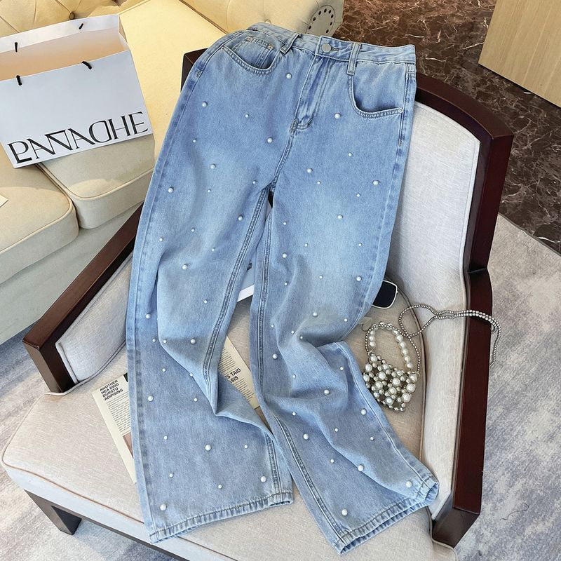 Damen Kleidung Casual Jeans Gerade Röhrenhose_voghion.com