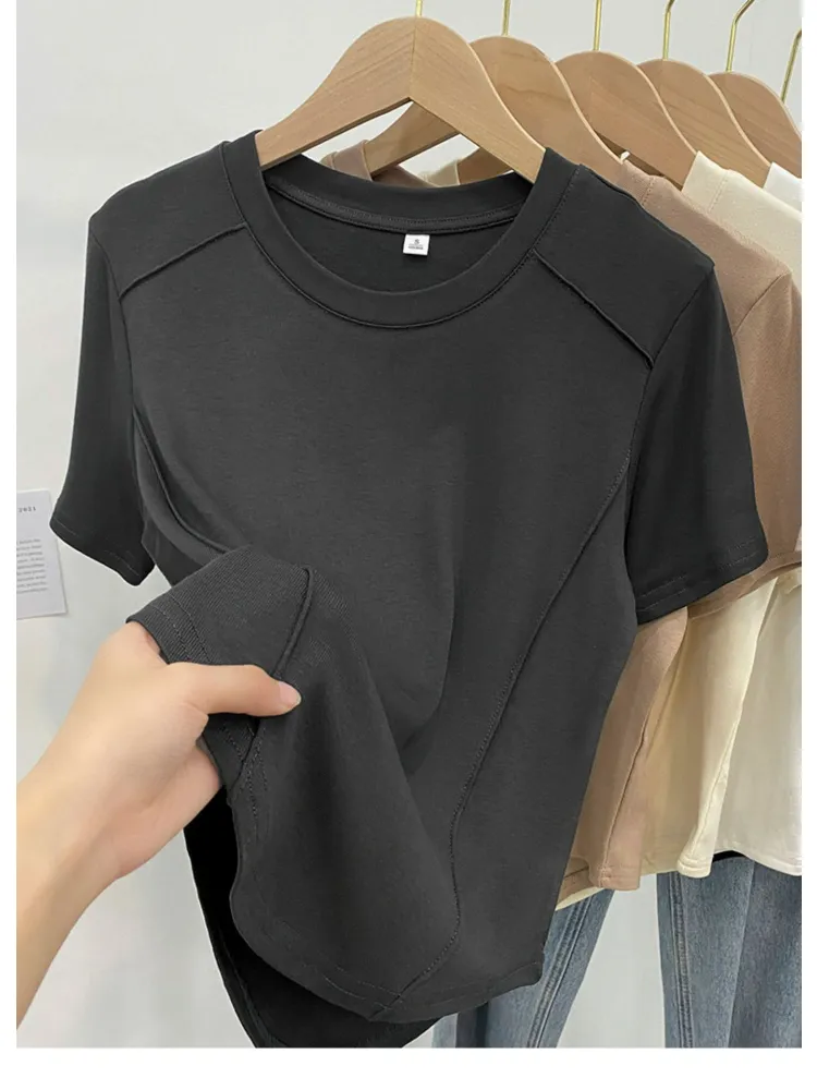 T-shirt uomo a girocollo taglio aderente maniche corte_voghion.com
