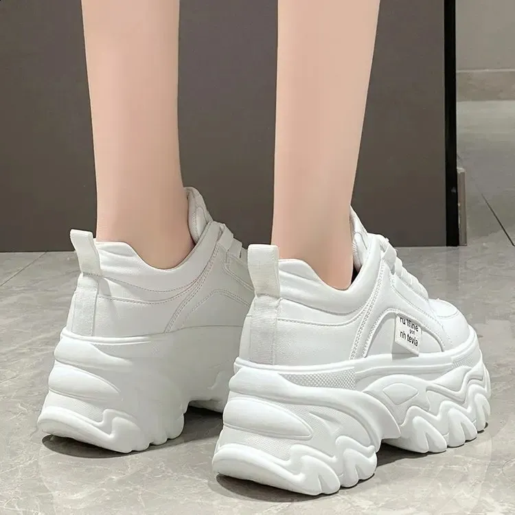 Sneakers platform donna bianco e nero scarpe primavera autunno_voghion.com