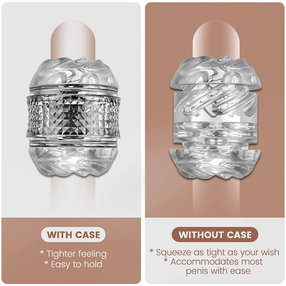 Diamond Crystal Aircraft Cup Men's Manual Decompression Device Two End Through Mold Adult Sex Toys_voghion.com