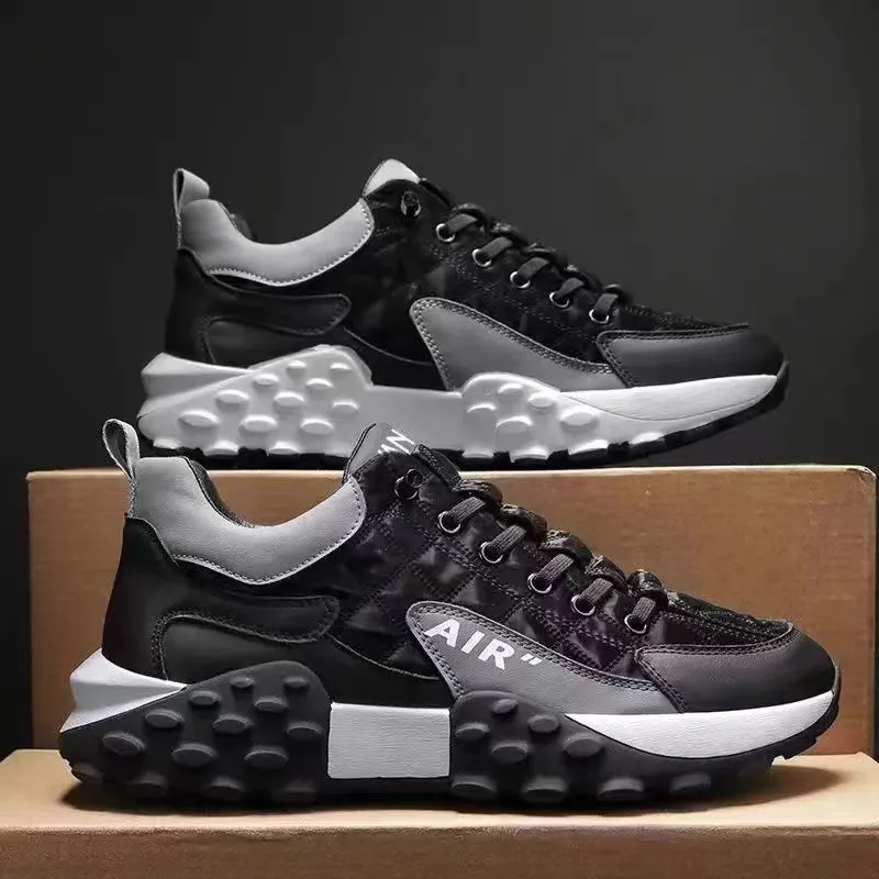 Sneakers Men Waterproof Thick Soles Leather Walking Sneaker New Sports Running Shoes_voghion.com