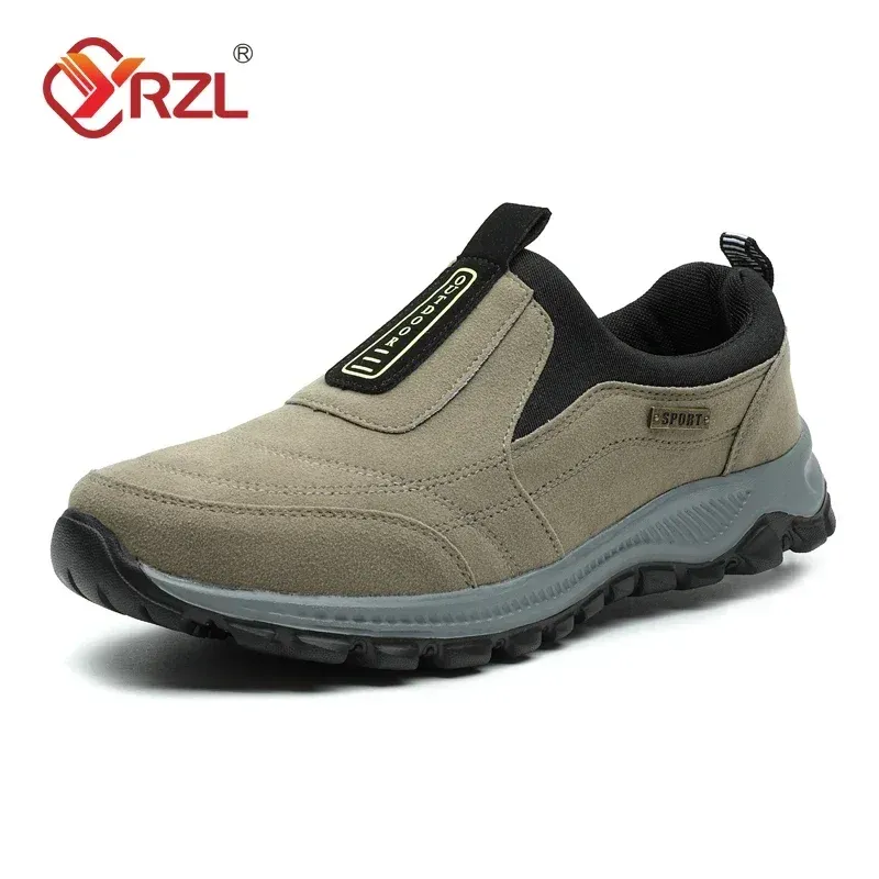 YRZL Outdoor-Wanderschuhe zum Reinschlüpfen, lässig, atmungsaktiv, Wildleder, rutschfeste Wanderschuhe für Herren_voghion.com