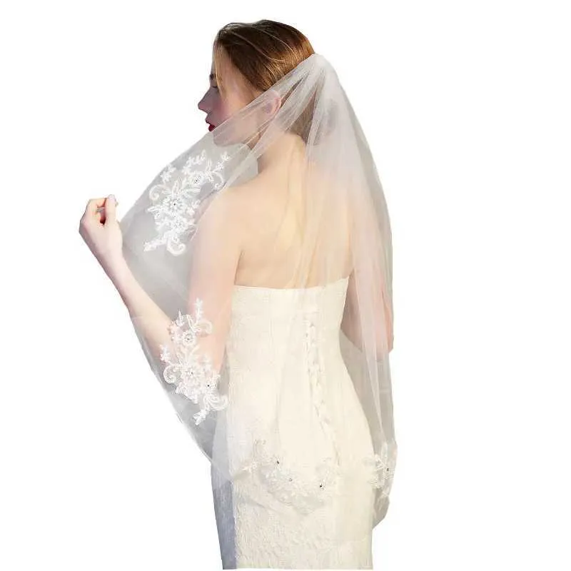Gioielli per capelli, elegante velo da sposa in pizzo, pettine, regalo per damigelle d'onore, applique con diadema beige._voghion.com