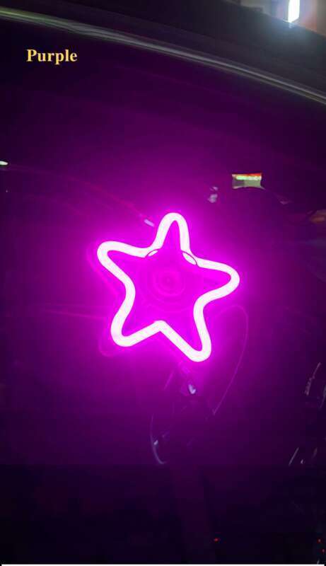 Car Windows, Neon Pentagram Interior Modification, Luminous LED Ambient Lights, DIY Cigarette Lighter Tray_voghion.com
