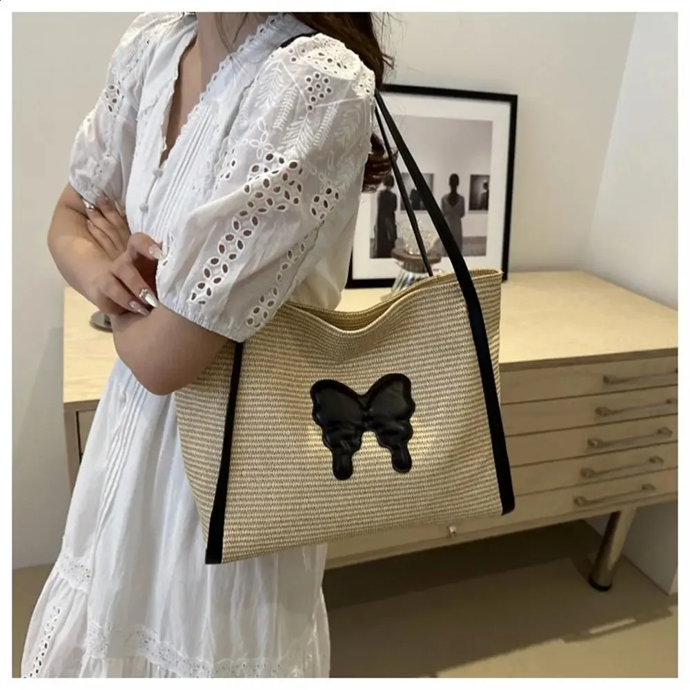 Gewebte Tragetasche Für Den Strand Handgefertigte Rattan Tasche_voghion.com