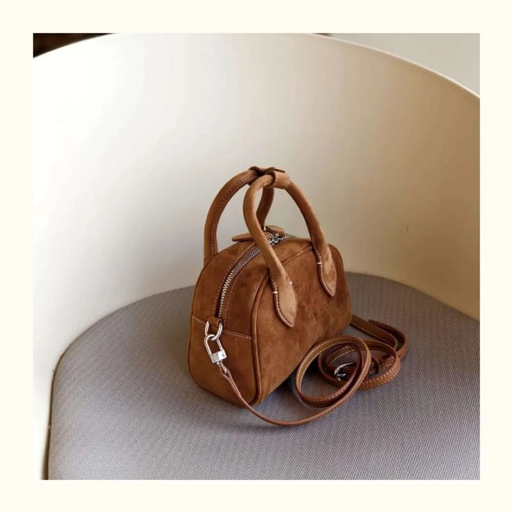 Sac à bandoulière rétro tendance en cuir véritable et daim pour femme_voghion.com