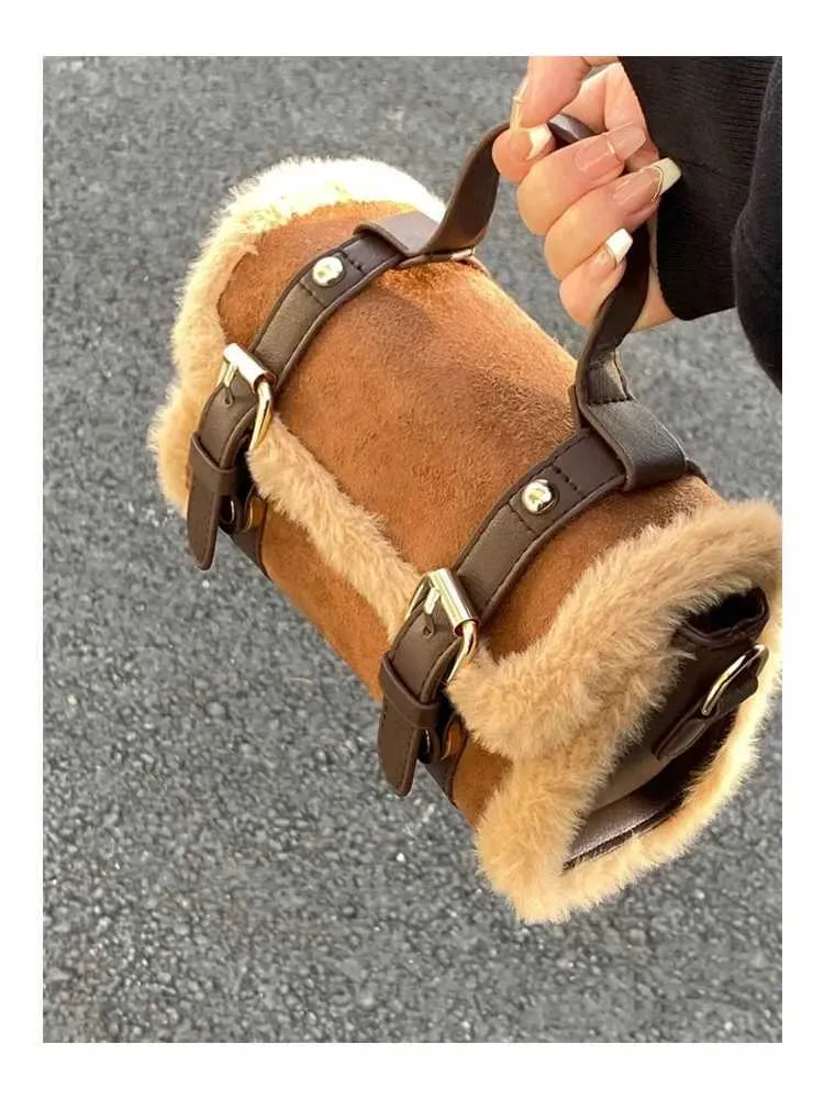 Herbst und Winter Damen Neue High-End Cambridge Einzigartiges Design Plüsch UmhängetascheMobile Tasche für FrauenC241018_voghion.com
