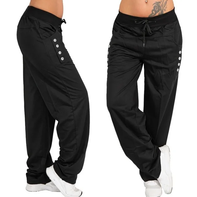 hot selling Women Sweatpants Baggy Gray Sports Joggers Wide Leg Oversized Streetwear Gym Pants_voghion.com