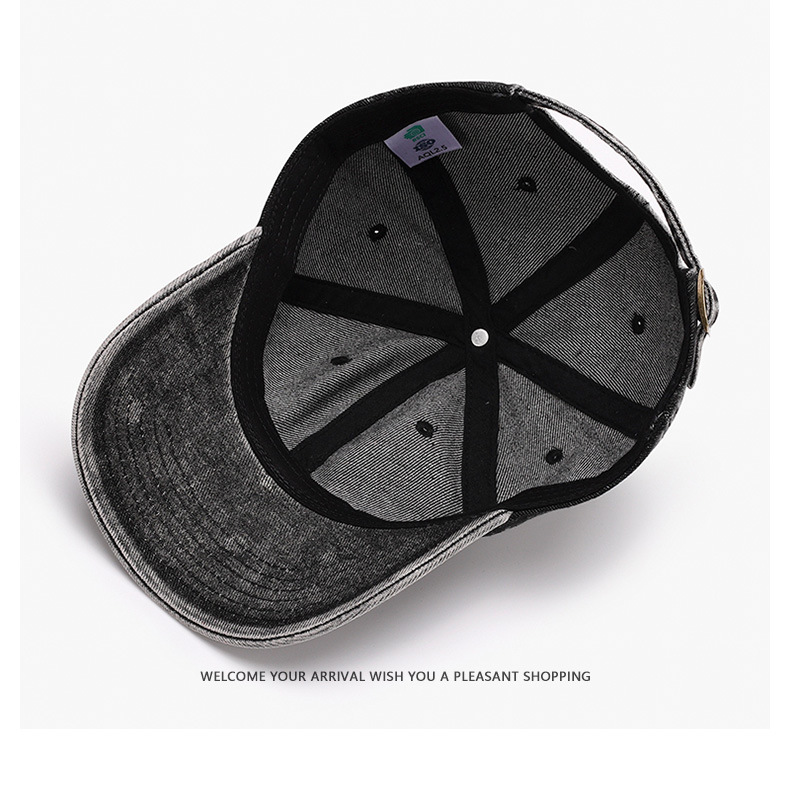 American washed old baseball cap men's and women's retro soft top casual light plate black retro cap_voghion.com