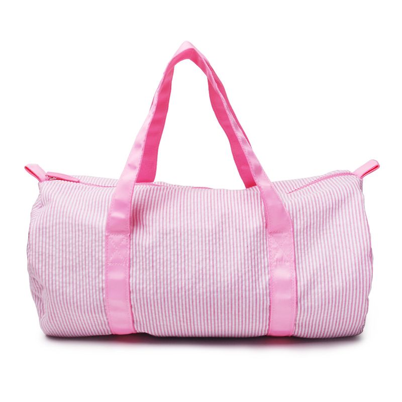 Domier Seersucker Baumwolle Reisetasche Gepäcktasche tragbare Zylindertasche Acryl Kunststoff Zahn Reißverschluss_voghion.com