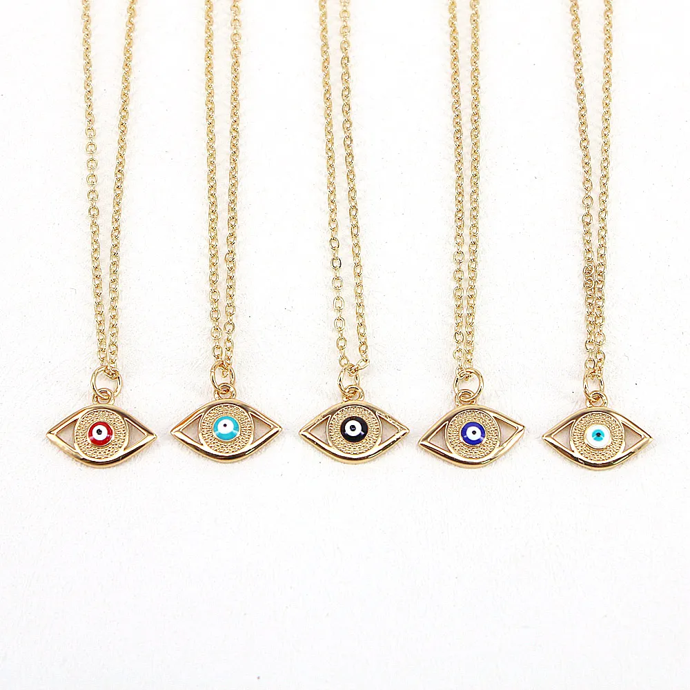 Catene 10PCS 2023 Occhio Charms Collana Per Le Donne Ciondolo Boemia Turco Smalto Festa Gioielli Regalo_voghion.com