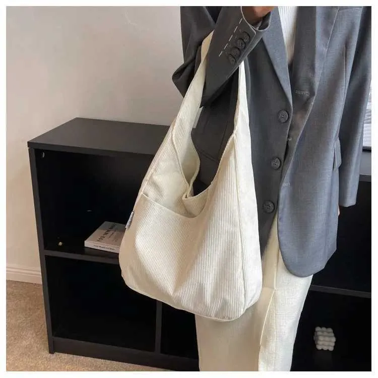 Canvas Shoe Corduroy è una borsa da designer semplice e casual di grande capacità progettata per la borsa da viaggio solida Wens_voghion.com