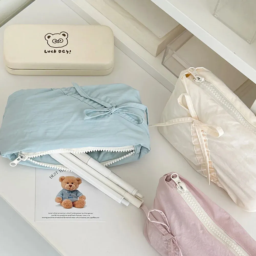 Trousse à crayons à fermeture éclair pour maquillage, trousse de voyage portable pour fournitures scolaires et papeterie_voghion.com