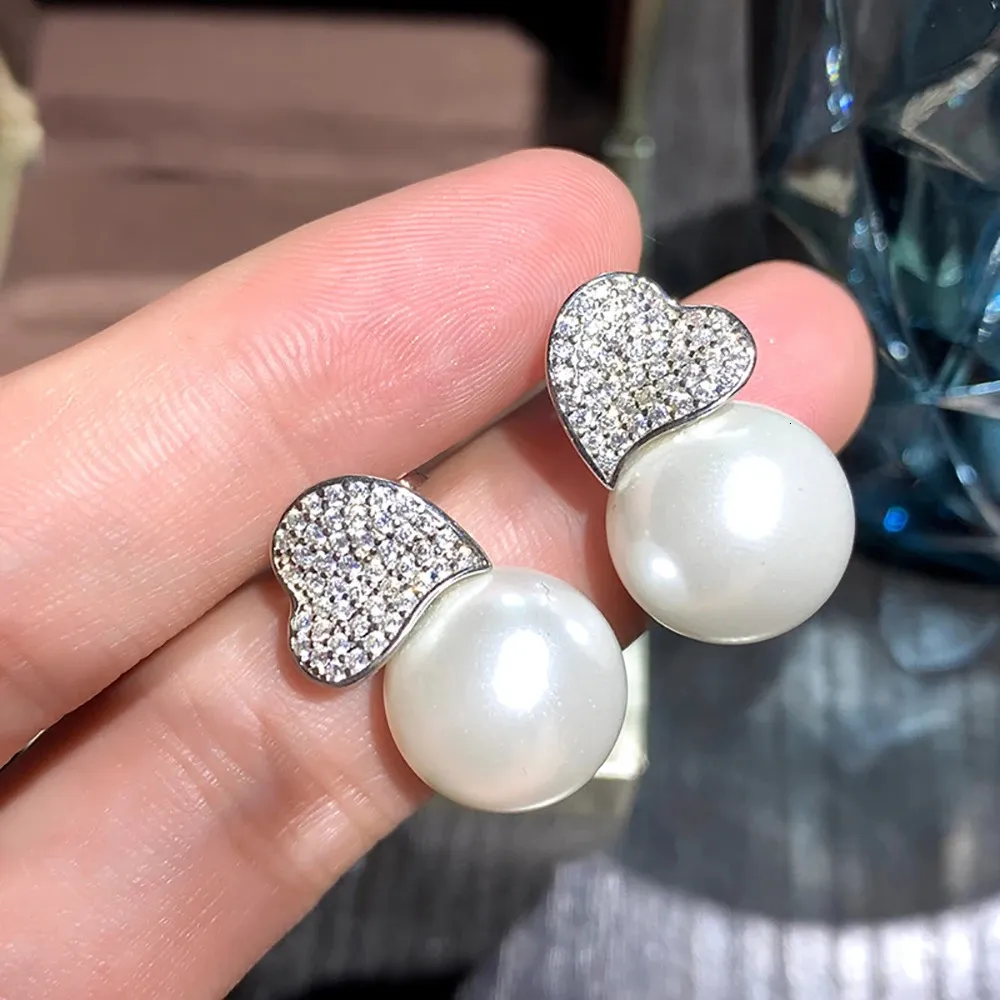 Breloques 100% argent sterling 14 mm pendentif perle collier boucles d'oreilles pendantes laboratoire diamant fête de mariage ensembles de bijoux fins pour_voghion.com