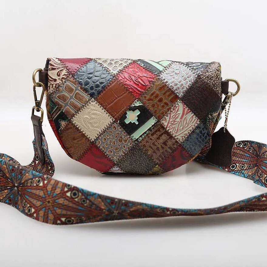 Zency Γνήσιο Δερμάτινο Ευρύχωρο Crossbody για Γυναικεία Τσάντα Ώμου με Λαϊκή Σειρά από Γνήσιο Δέρμα, Πολύχρωμο_voghion.com