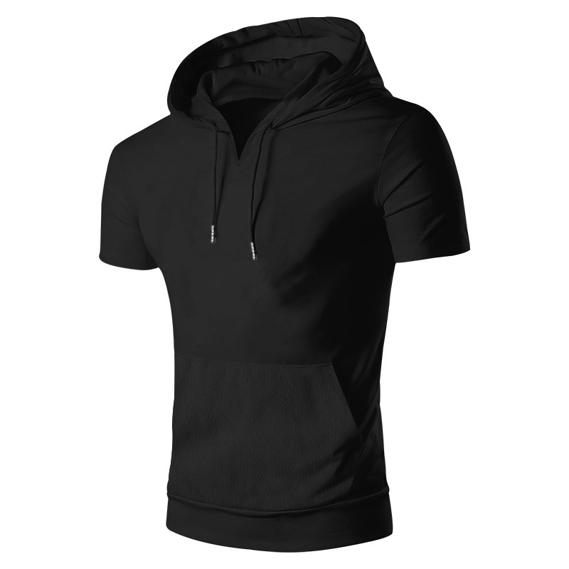 Unbeatable Quality 2024 Summer New Men's Short Sleeved T-shirt Hoodie Casual Solid Color Fit Top For Men_voghion.com