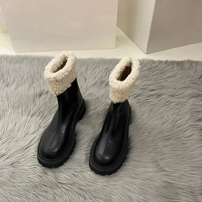 Winter Anti Slip Outdoor Thick Soled Fashionable Suede Boots Casual Comfortable Womens Shoes Botas 241122_voghion.com