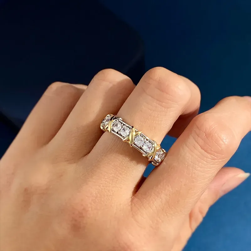 Zlata ogrlica s prevleko iz sterlinga Sier, objemi, poljubi in križem, zapestnice s tridesetimi diamanti za ženske, klasična modna znamka_voghion.com