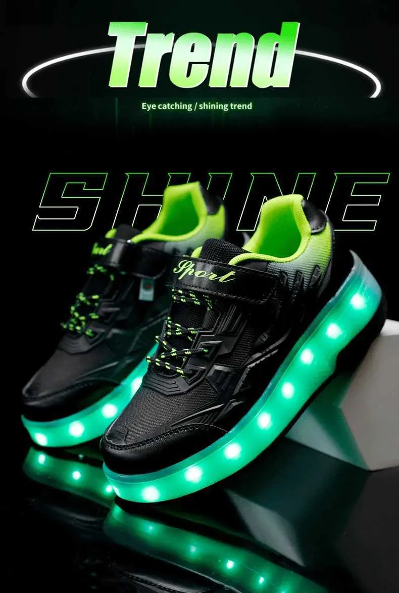 Düz Paten Erkek Kız Yanıp Sönen Işıklar İki Tekerlekli Paten Ayakkabı Led Işıklı Işıklı Spor Ayakkabılar Açık Hava Günlük Ayakkabılar_voghion.com
