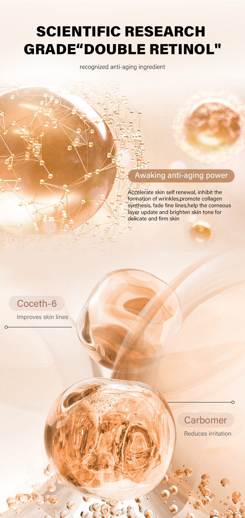Retinol MOIKA Anti Wrinkle to Fade Fine Lines face cream,fade dark circles under the eyes_voghion.com
