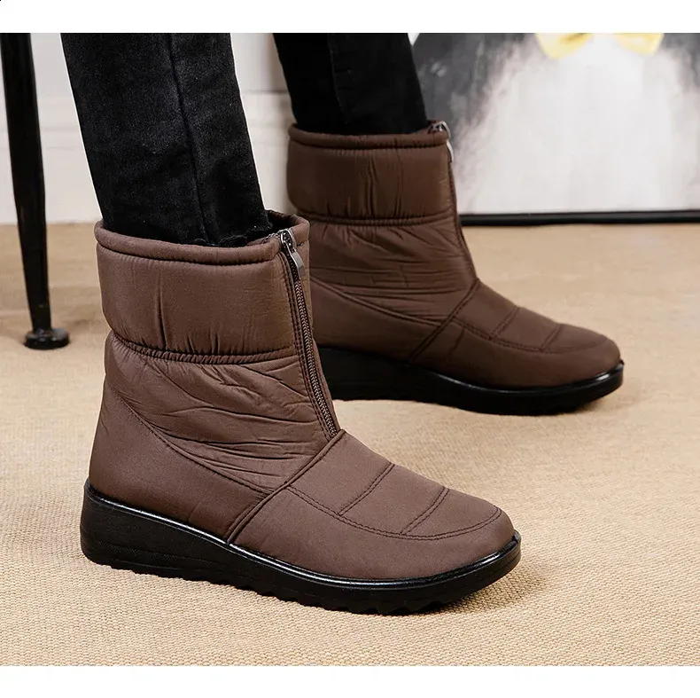Platform Waterproof Snow Women Winter Thick Plush Ankle Boots Woman Non Slip Warm Cotton Padded Shoes Ladies 240820_voghion.com