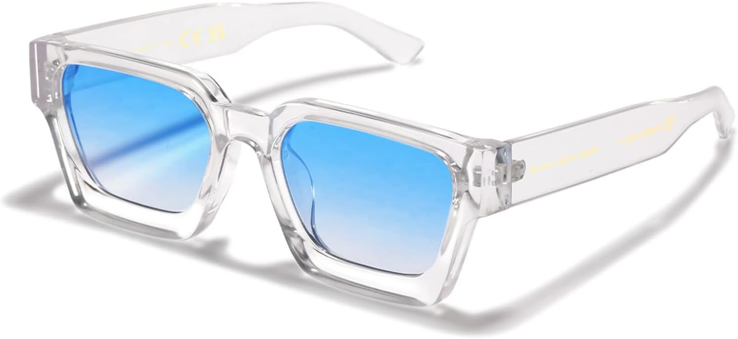 Retro Dick Rechteckig Klobig Für Frauen Männer Trendy Klassisch Schlank Quadratisch Schwarz Schildpatt Rahmen Mode Sonnenbrille_voghion.com