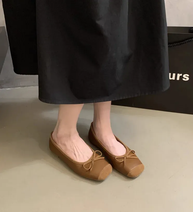 Scarpe da barca con fiocco primaverile da donna, punta quadrata, slip on, comode, da principessa, atos Mujer 1782N 240705_voghion.com