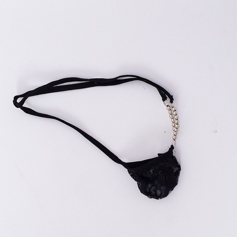 Men's Clothing underwear, men's thong low waist hollow lace see through pouch sexy underwear_voghion.com
