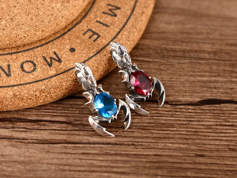Catene Nero Argento Gioielli All'ingrosso Sterling Retro Scorpione Scorpione Strass Ciondolo Regali_voghion.com
