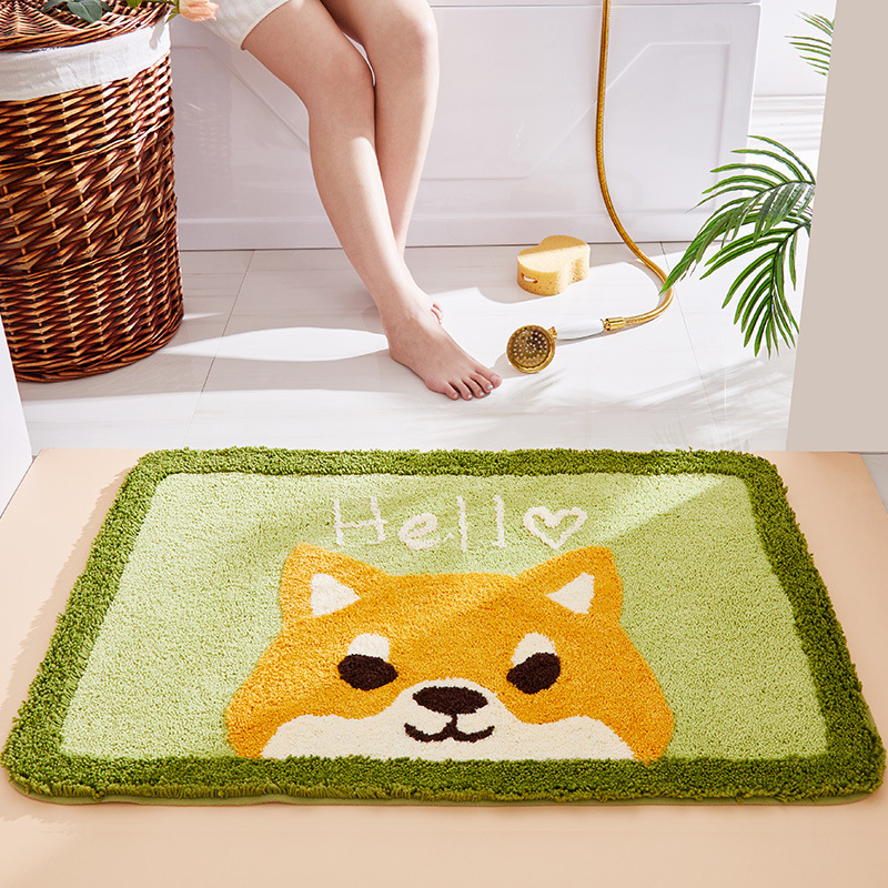 Wasserabsorbierende und rutschfeste Cartoon-Fußmatte, Chenille-Badezimmermatten, süßer Eingangsteppich, Küchen- und Toilettenteppich, Heimdekoration_voghion.com