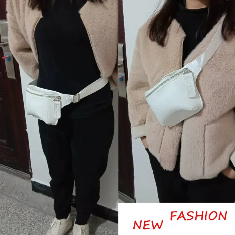 Leder Brusttasche Fanny Frauen Tasche Kleine Bum Taille Gürteltaschen Casual Phone Pack Mode Brieftasche c101 240829_voghion.com