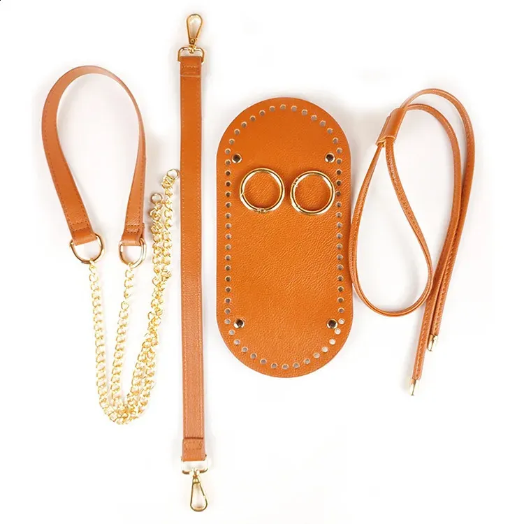 1 tracolla per borsa fatta a mano, set di fondi in pelle intrecciata con accessori hardware per zaino fai da te 240725_voghion.com
