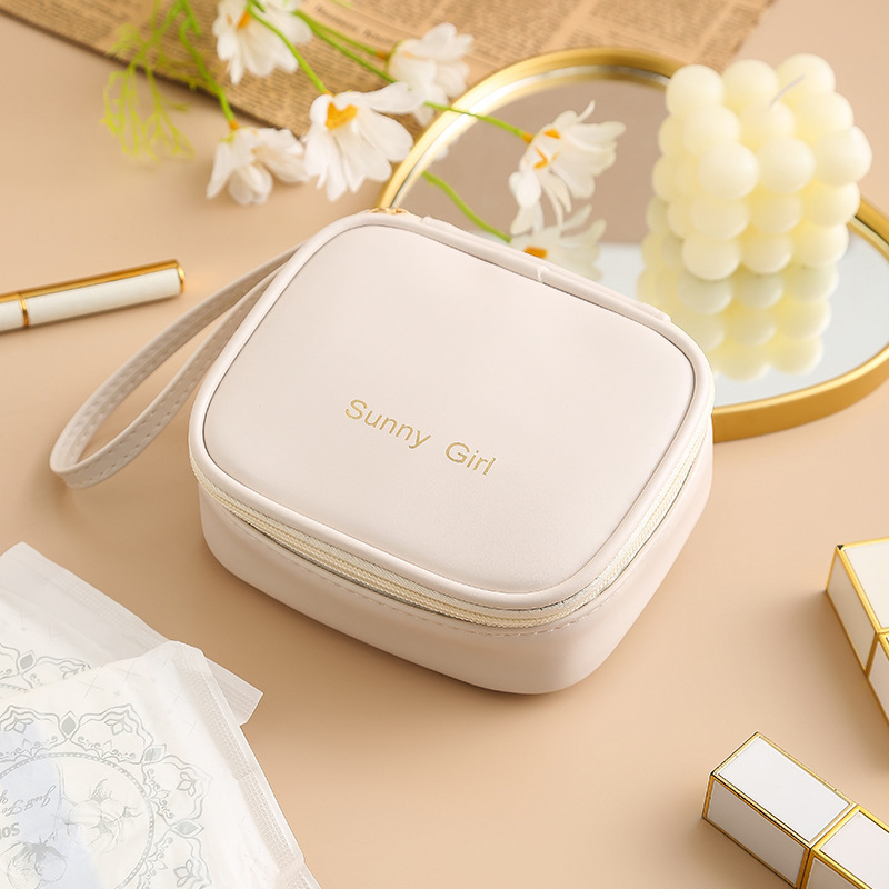 Lenço de atividades mensais de armazenamento pequeno, à prova d'água, bolsa vermelha de PU para cosméticos, alto valor de cor_voghion.com