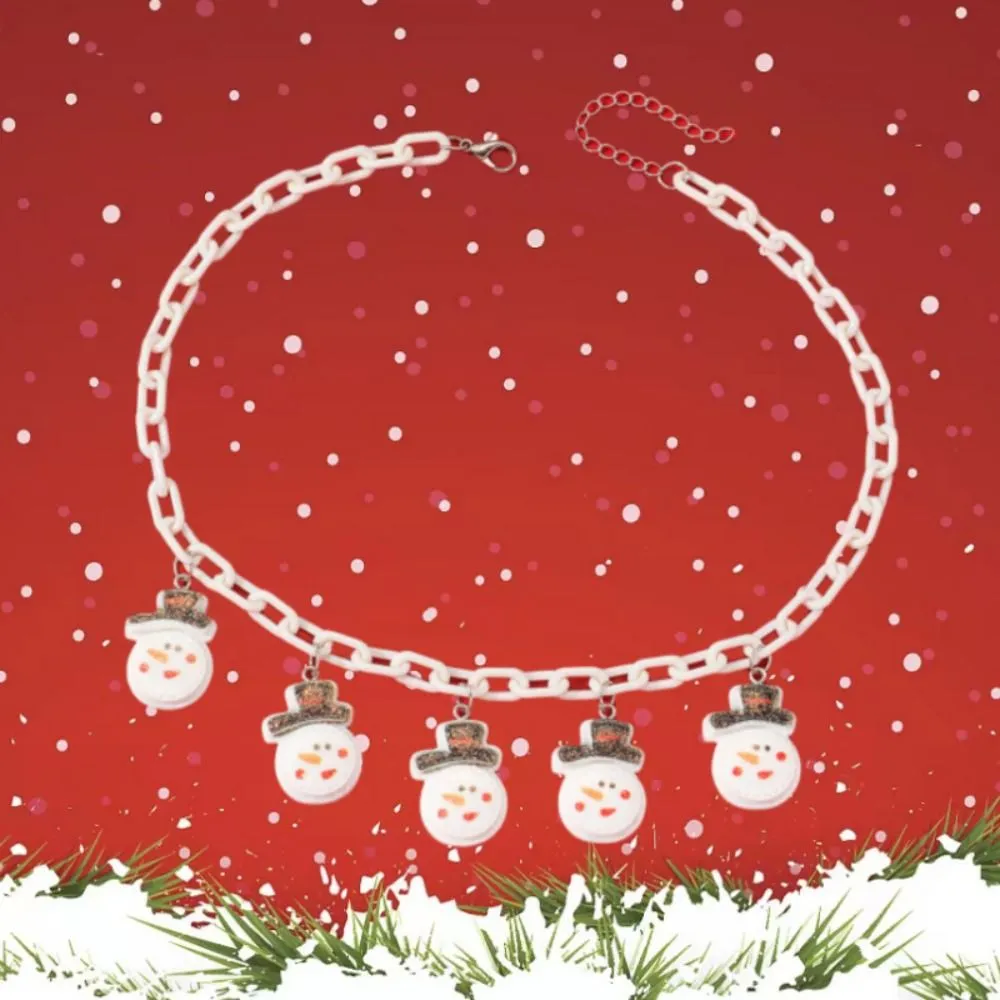 Ketten Santa Weihnachten Acryl Halskette Glocke Box Weihnachten Schlüsselbein Kette Lebkuchenmann Schmuck Zubehör Cartoon Anhänger_voghion.com