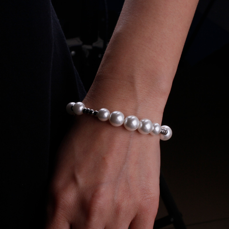 The Latest Batch Of Trendy Hip Hop Simple And Versatile Personality Handmade Pearl Couple Bracelet Light Luxury Exquisite
