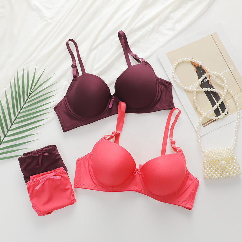 Completo intimo sexy da donna, smontato, con doppia tracolla, anello in acciaio, arricciato, coppa sottile, intimo da donna giovane_voghion.com