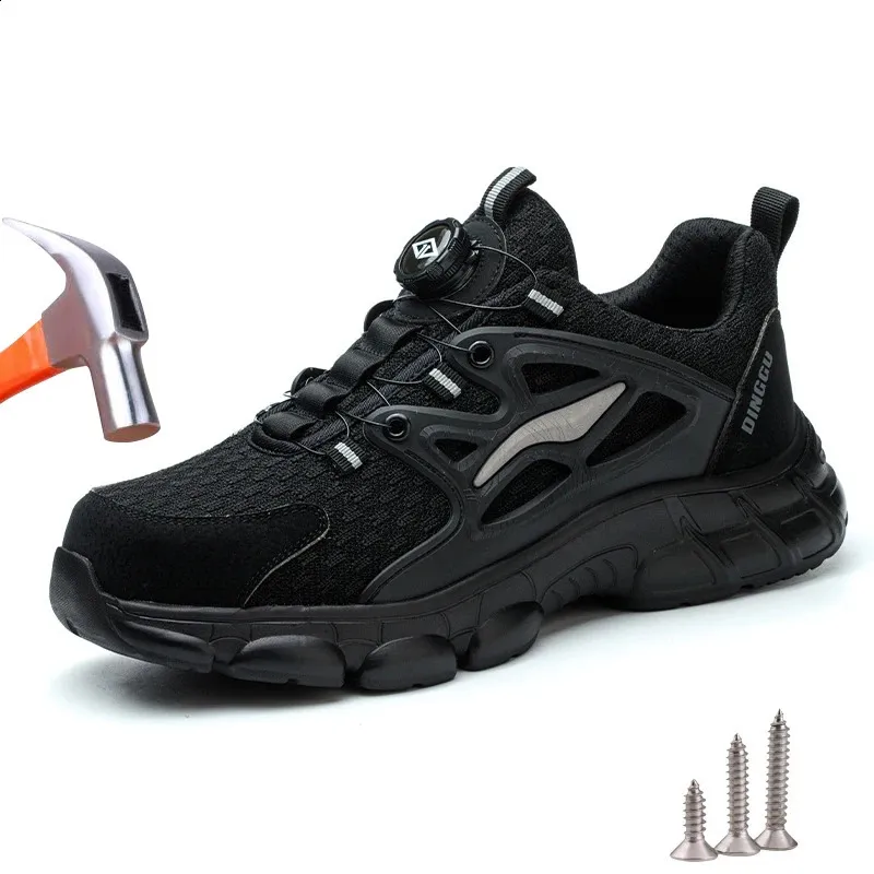 Rotating Button Mens Womens Steel Toe Plus Size 47 48 Work Sports Shoes Protective Safety Boots 250226_voghion.com